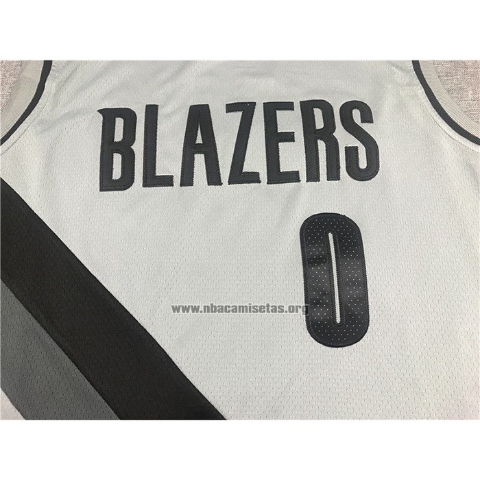 Camiseta Portland Trail Blazers Damian Lillard NO 0 Earned 2020-21 Gris